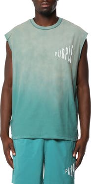 PURPLE BRAND Distressed Sleeveless Graphic T-Shirt