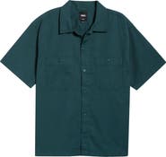 Vans Larkspur Short Sleeve Cotton Button-Up Work Shirt