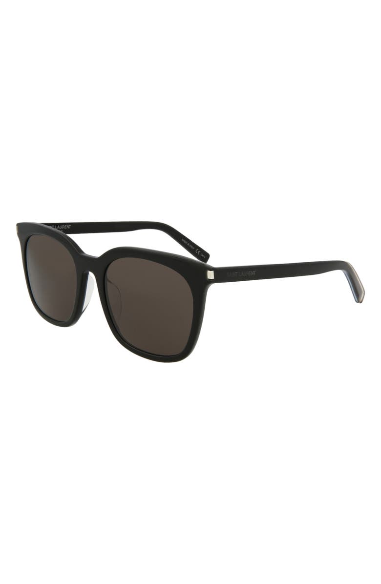 Saint Laurent 54mm Square Sunglasses, Alternate, color, Black Black Grey