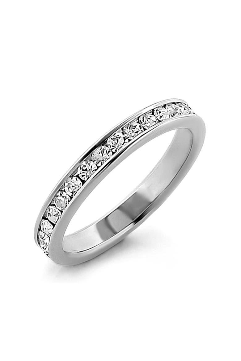 Cubic Zirconia Eternity Band Ring, Main, color, SILVER