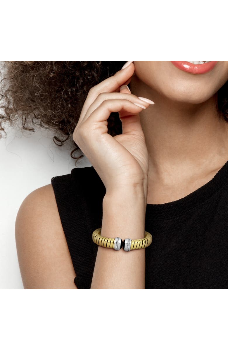 Julianna B. Black Onyx & Cubic Zirconia Bangle Bracelet, Alternate, color, Black Onyx