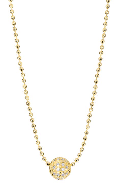 Pavé CZ Ball Beaded Necklace