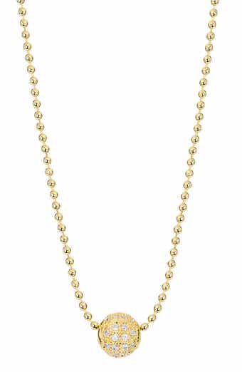 Pavé CZ Ball Beaded Necklace