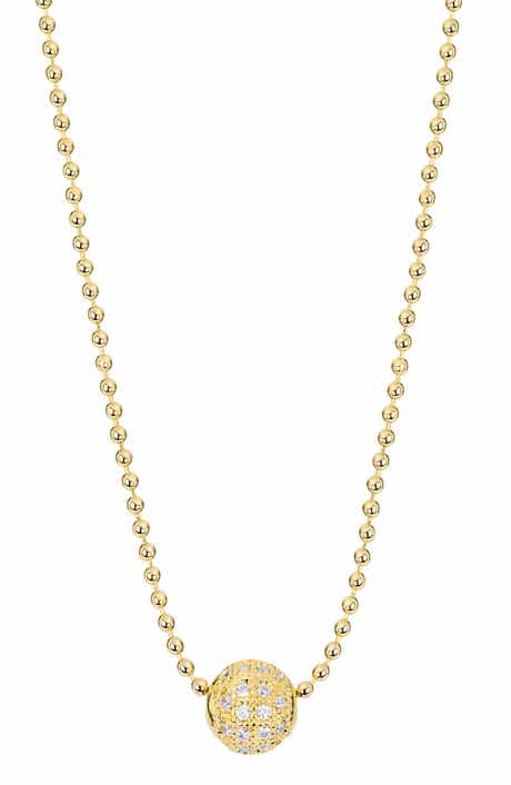 Pavé CZ Ball Beaded Necklace