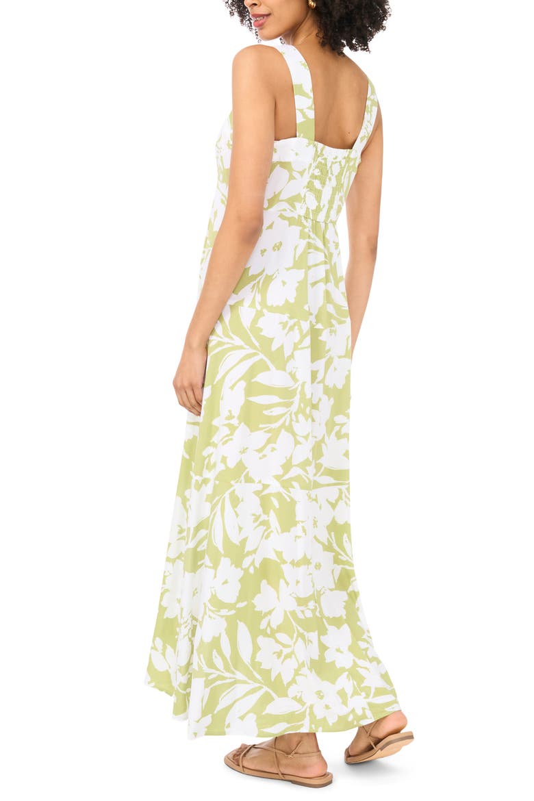Print Sleeveless Maxi Dress, Alternate, color, FLORA GREEN