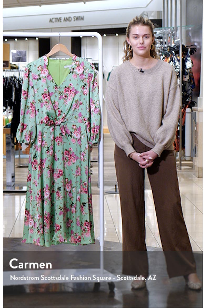 Floral Print Tie Front Long Sleeve Dress video