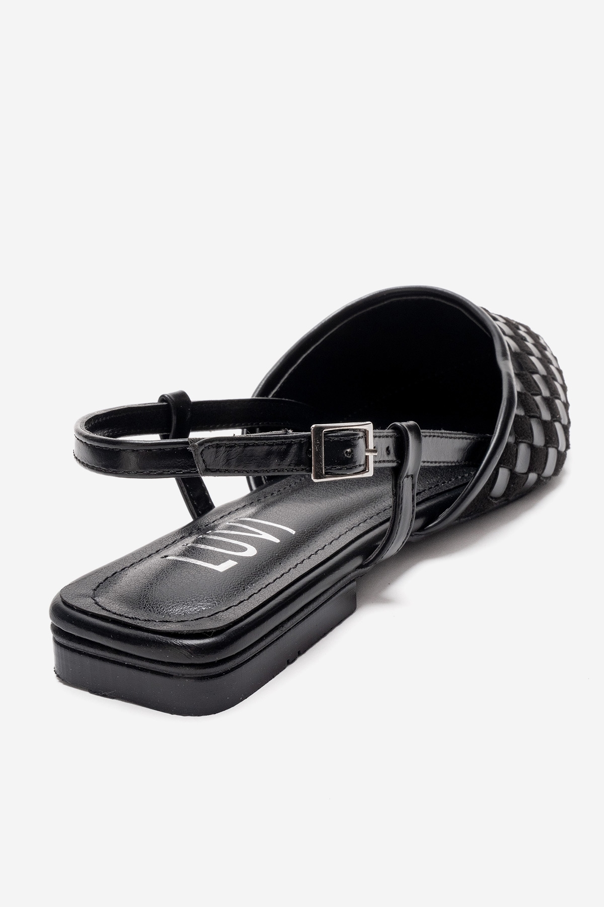 Prologue Shoes Chanda Pointed Toe Woven Sandal, Alternate, color, Black