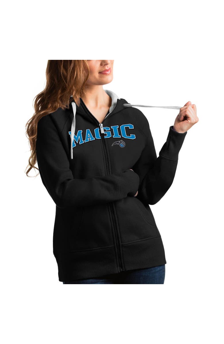 ANTIGUA Women's Antigua Black Orlando Magic Team Victory Full-Zip Hoodie, Main, color, 