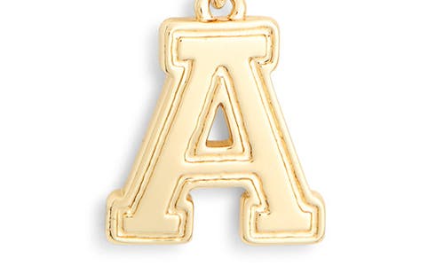 Leith Varsity Font Cubic Zirconia Initial Pendant Necklace In Gold