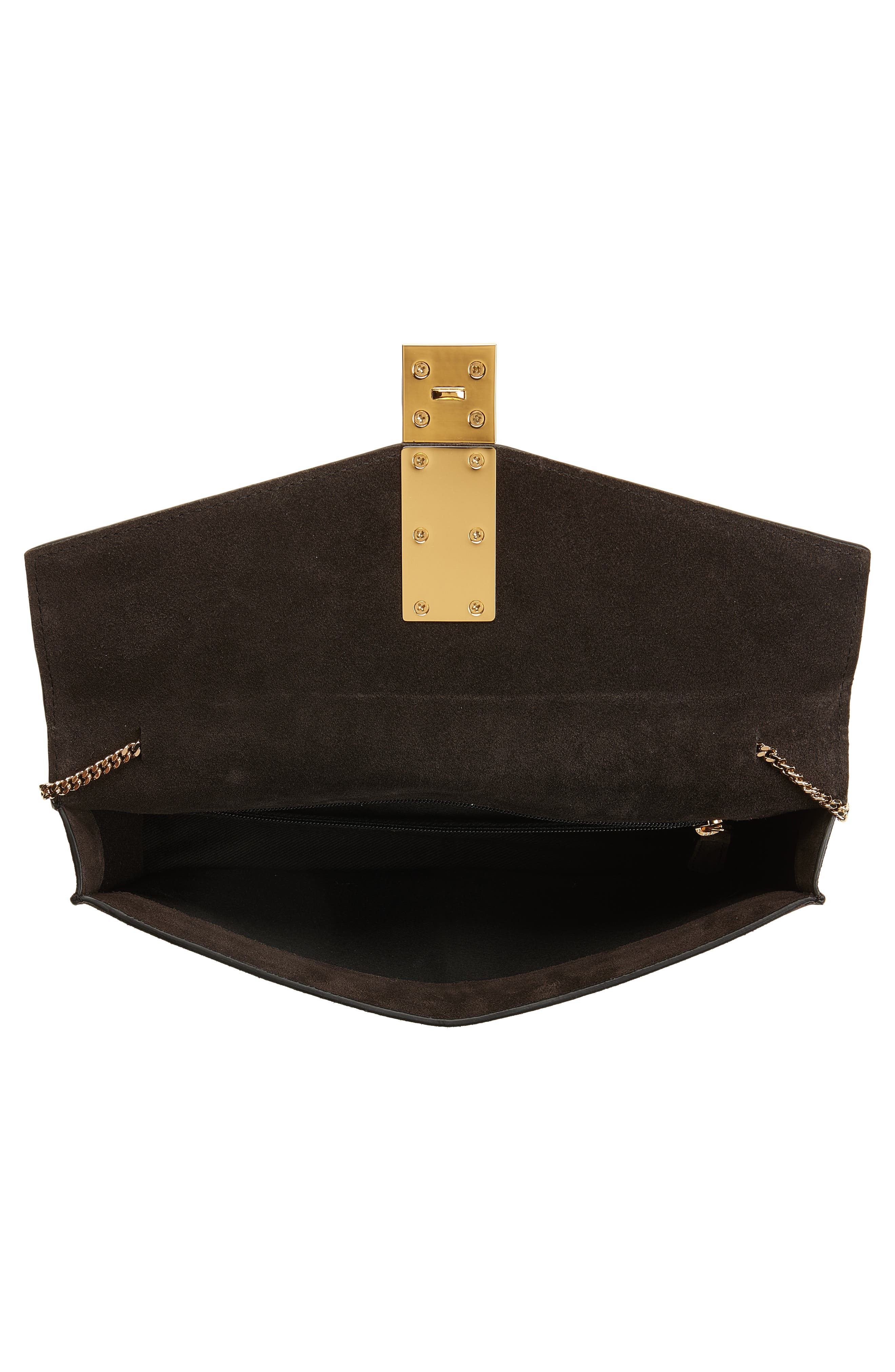 DeMellier Vancouver Leather Clutch, Alternate, color, Dark Chocolate