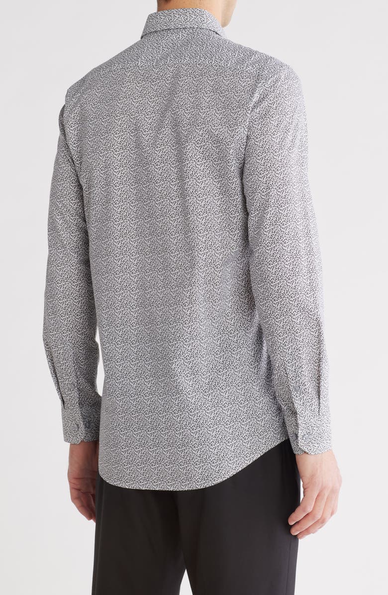 Perry Ellis Camo Floral Print Slim Fit Dress Shirt, Alternate, color, Dark Charcoal