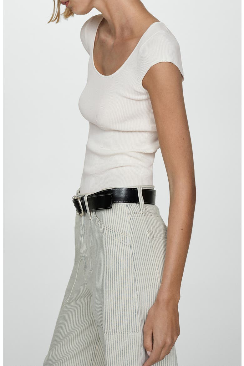 Short Sleeve Rib Sweater, Alternate, color, OFF WHITE
