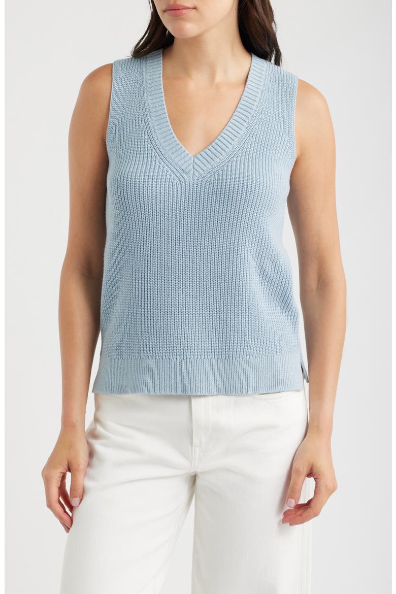 Lookout Point Knit Vest, Main, color, BLUE FOG