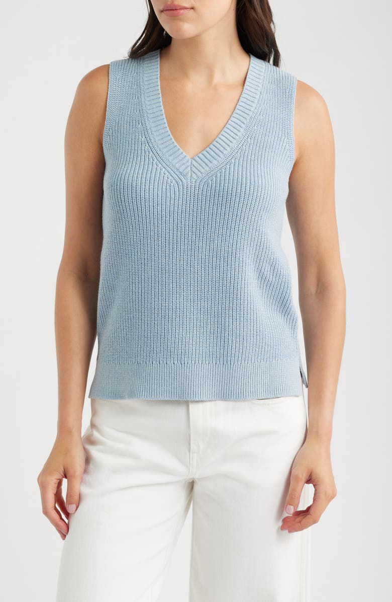 Seasalt Cornwall Lookout Point Knit Vest, Main, color, Blue Fog