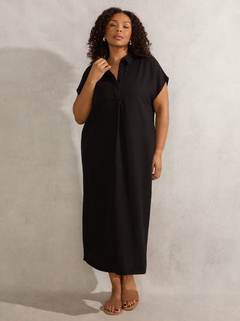 Linen Midi Shirt Dress