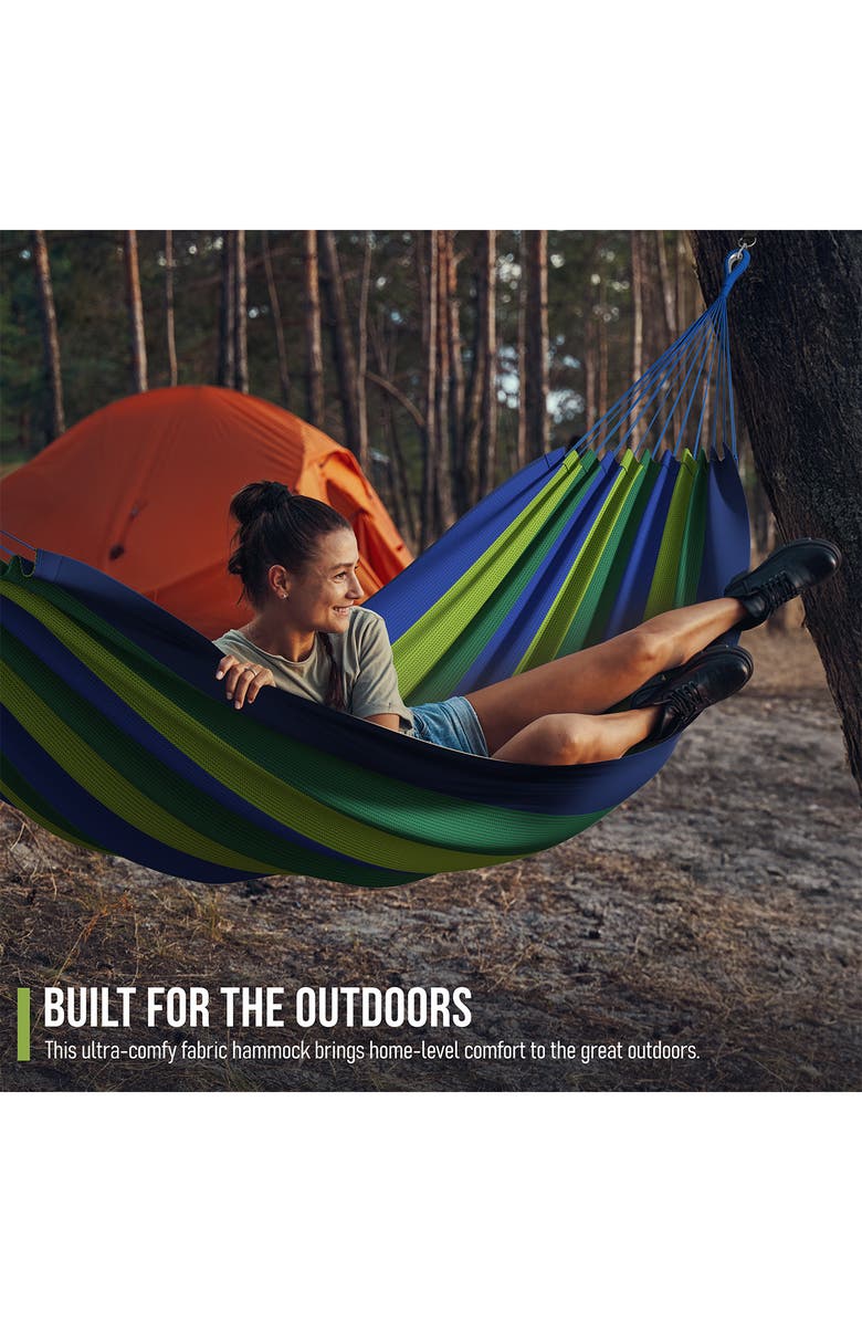 SORBUS Double Hammock, Alternate, color, Blue/ Green