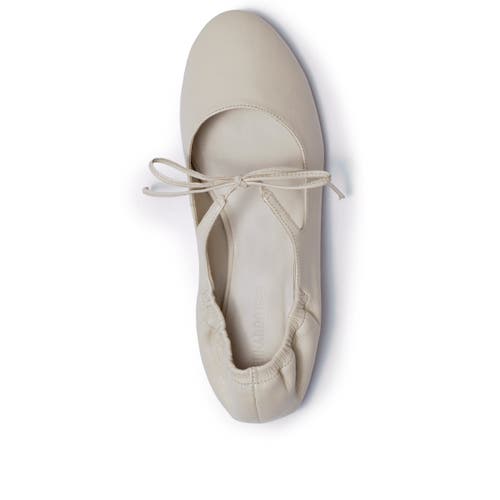 Bernardo 1946 Footwear Court Ballet Flat In White