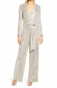 Long Sleeve Sequin Jumpsuit