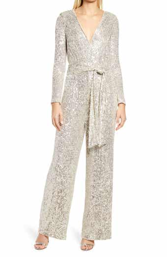 Long Sleeve Sequin Jumpsuit