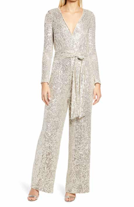 Long Sleeve Sequin Jumpsuit