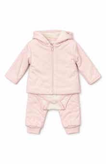 3-Piece Brushed Fleece Hoodie, Bodysuit & Pants Set