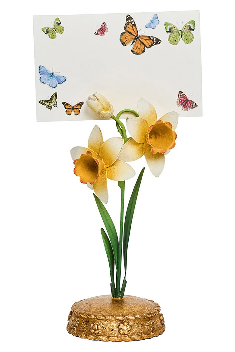 Meadow Walk Iris Place Card Holder, Alternate, color, YELLOW