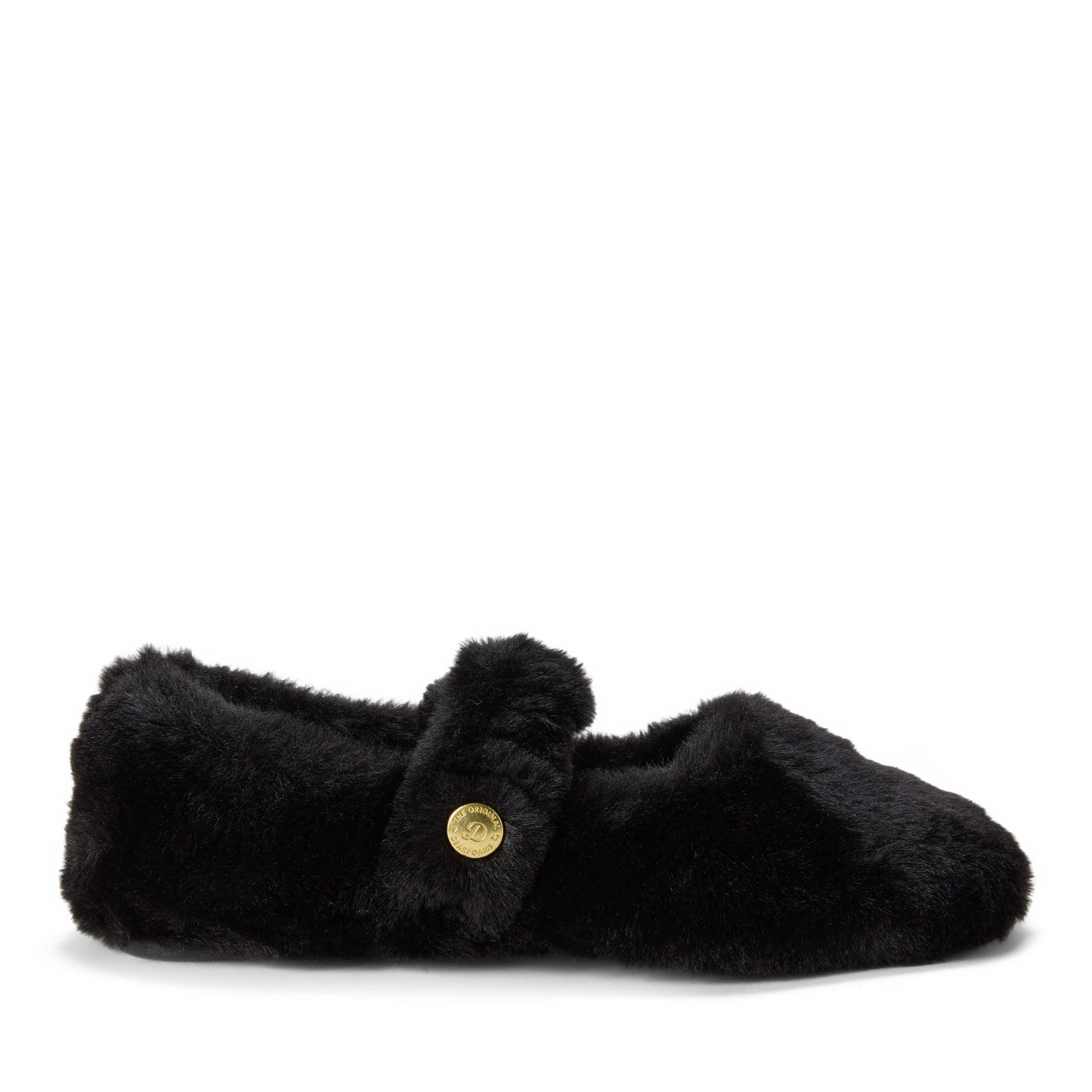 Maryanne Luxe Teddy Maryjane Slippers, Alternate, color, BLACK