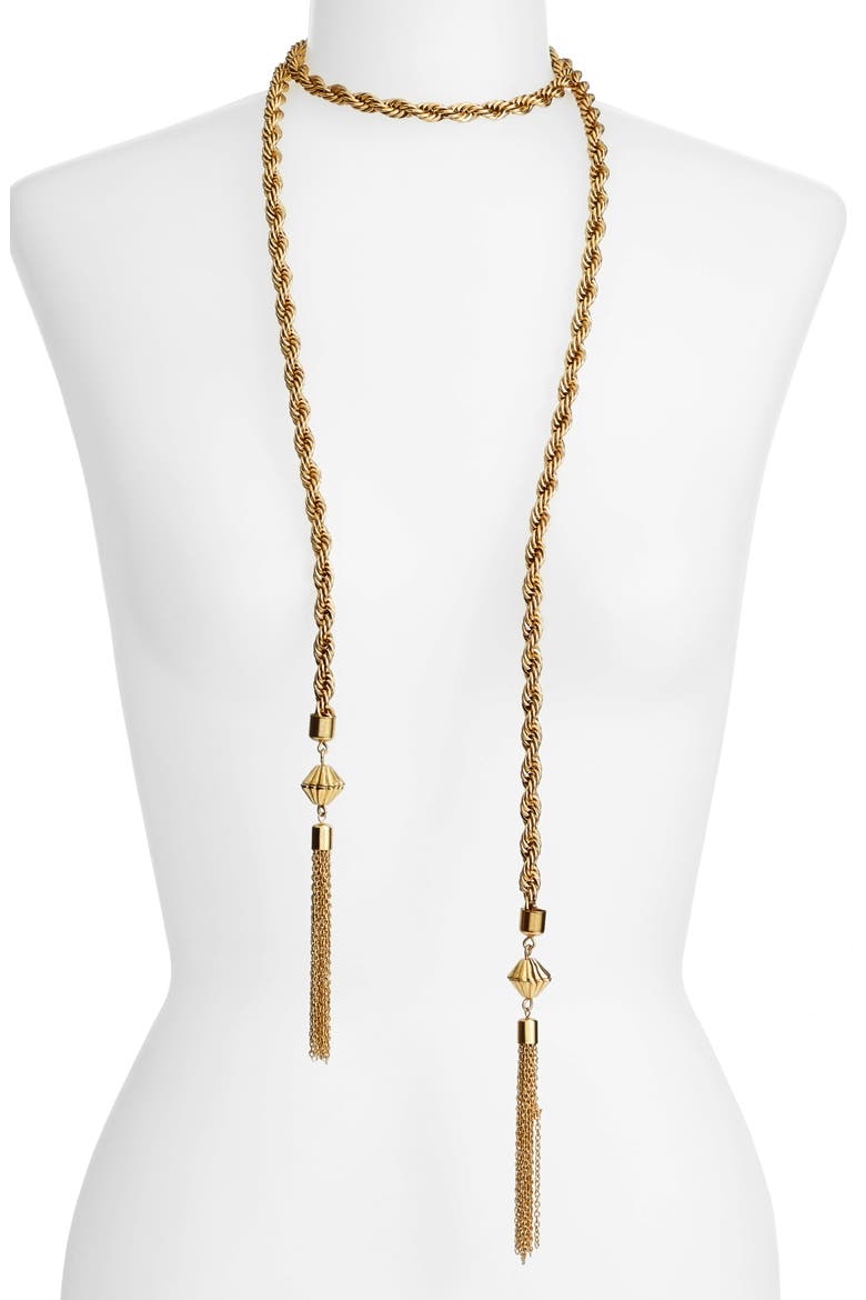 Tassel Necklace, Alternate, color, GOLD