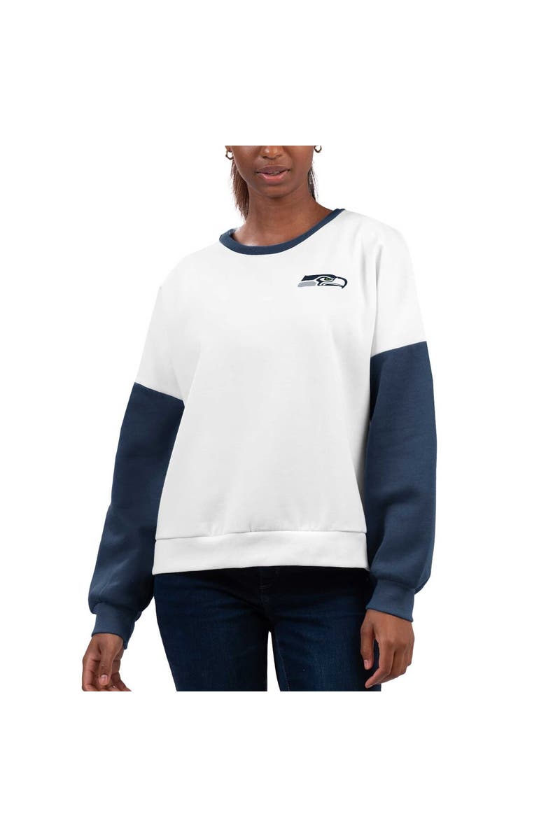 G-III 4HER BY CARL BANKS Women's G-III 4Her by Carl Banks White Seattle Seahawks A-Game Pullover Sweatshirt, Main, color, 