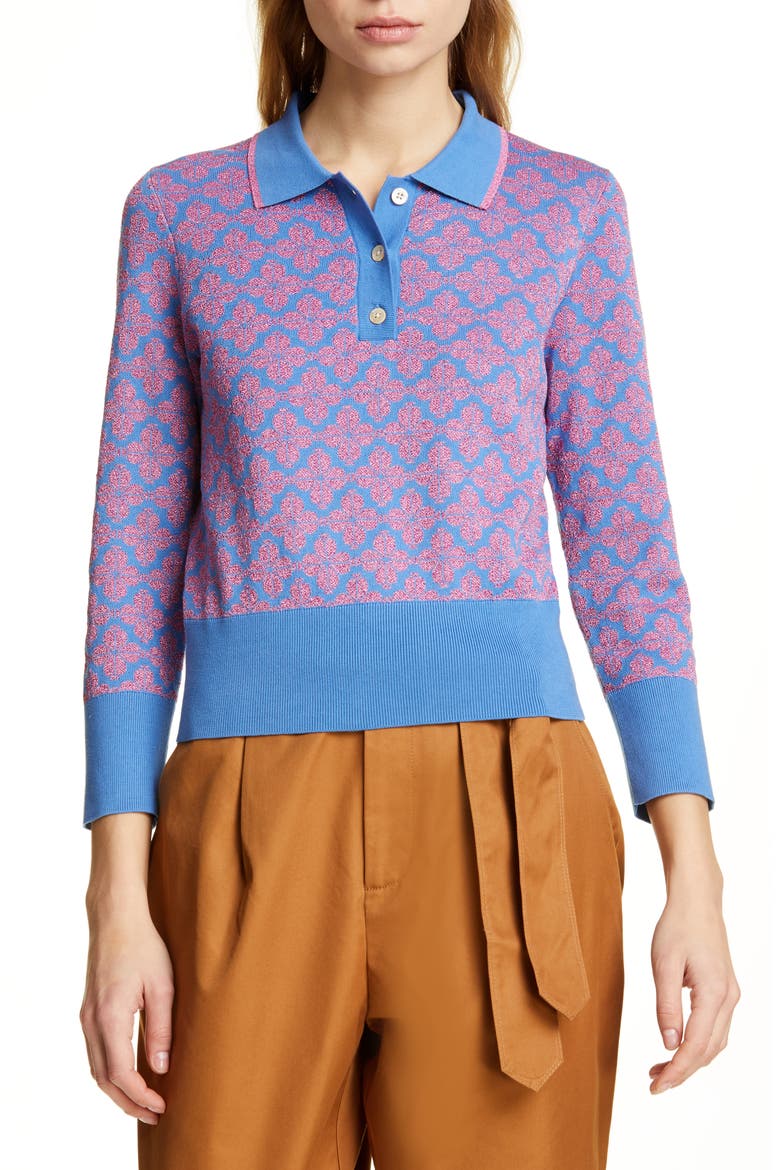 floral spade sweater, Main, color, VIBRANT BLUE
