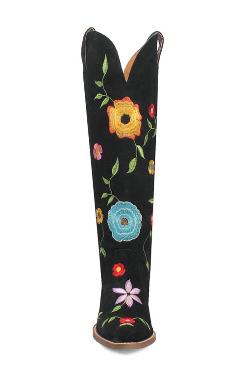 Dingo Flower Power Knee High Western Boot In Black