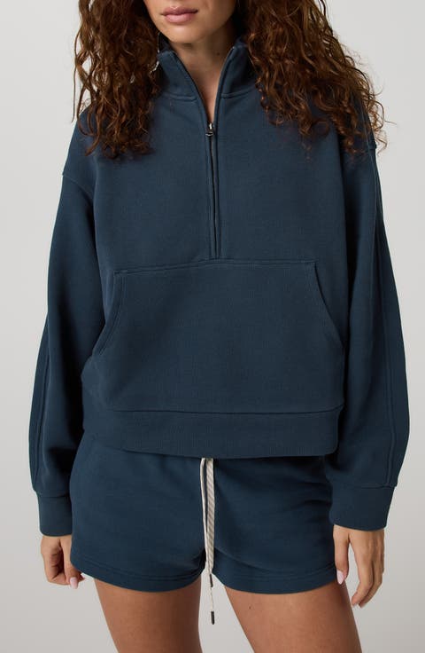 Piqué Half Zip Fleece Pullover
