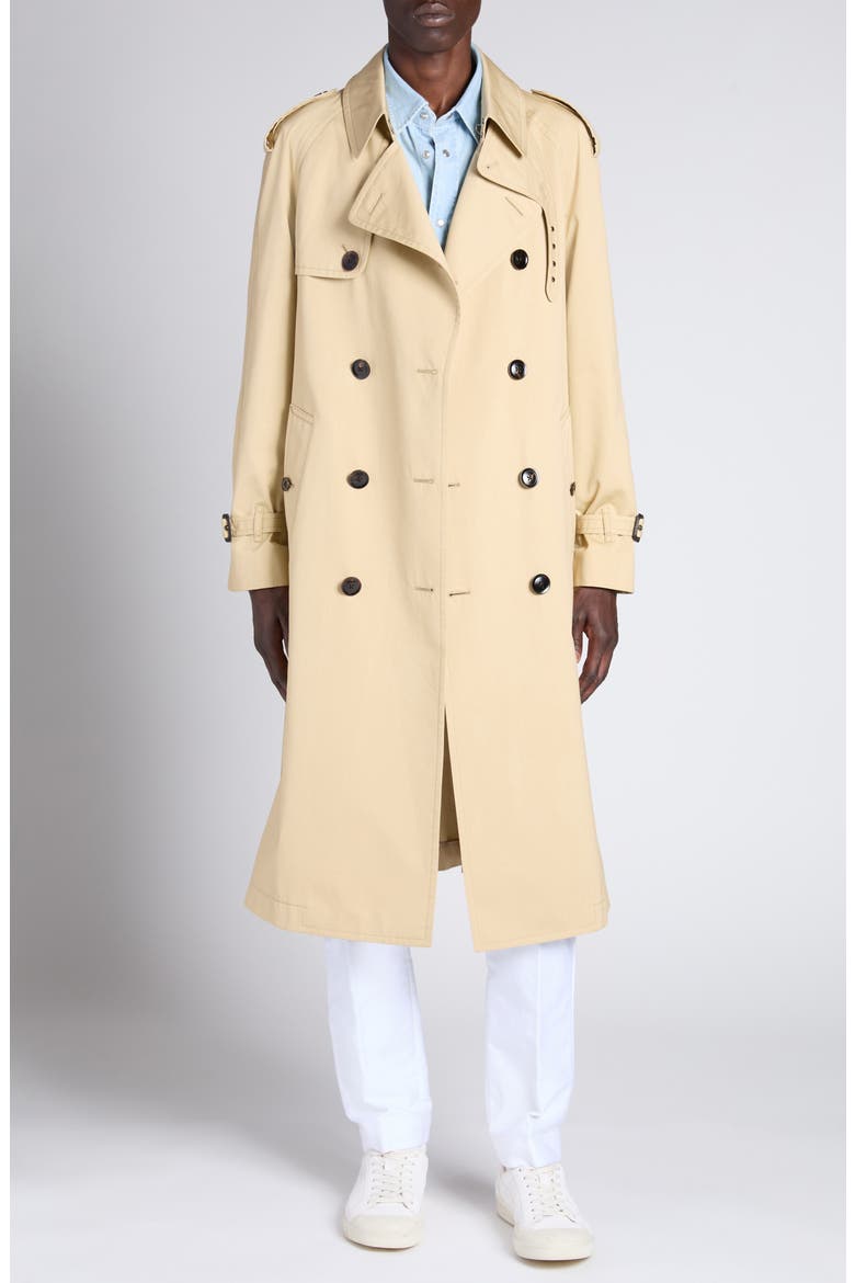 Cotton & Silk Parachute Trench Coat, Alternate, color, CAMEL