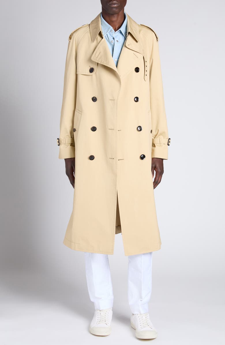 TOM FORD Cotton & Silk Parachute Trench Coat, Alternate, color, Camel