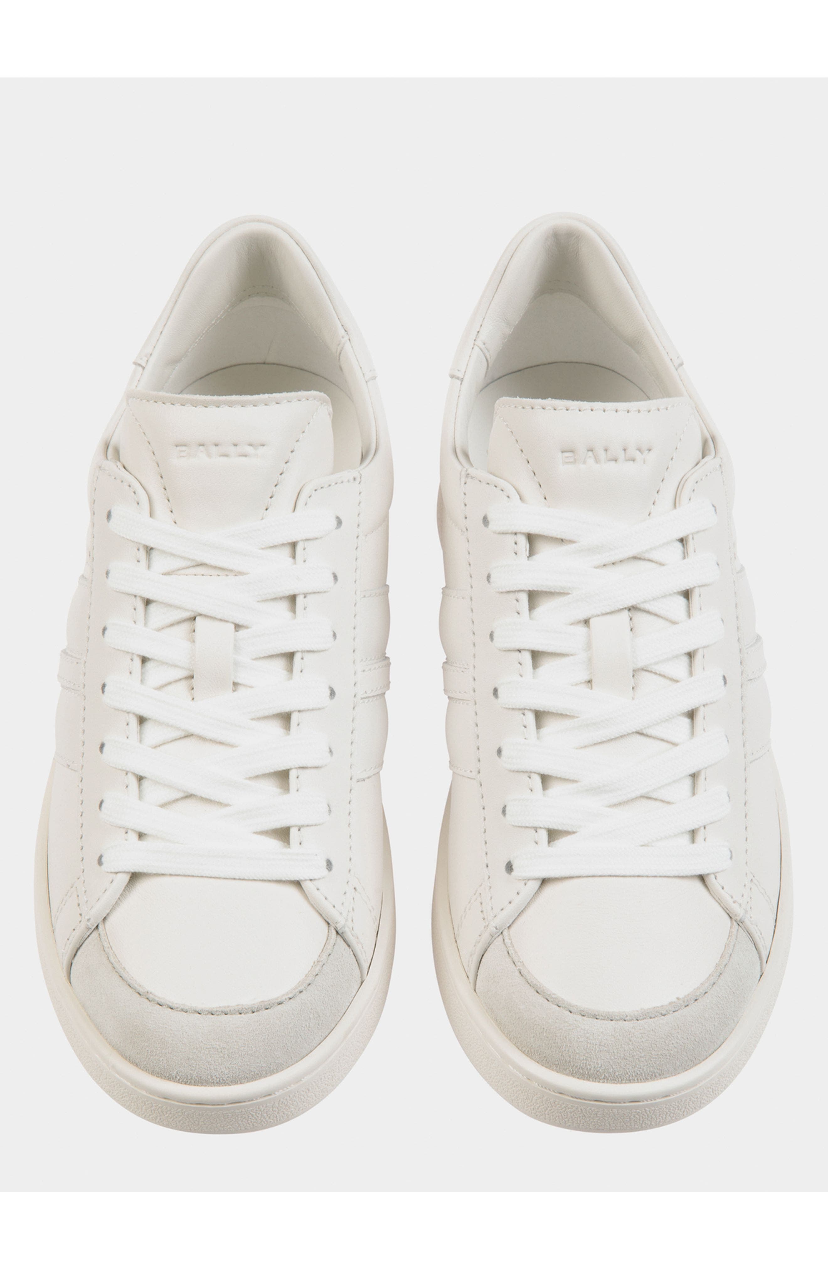 Bally Tennis Sneaker in Plain Calf Leather, Alternate, color, White