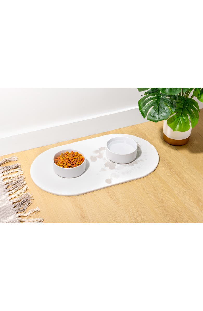 Core Home Double Bowl Diatomite Pet Mat, Alternate, color, Cream