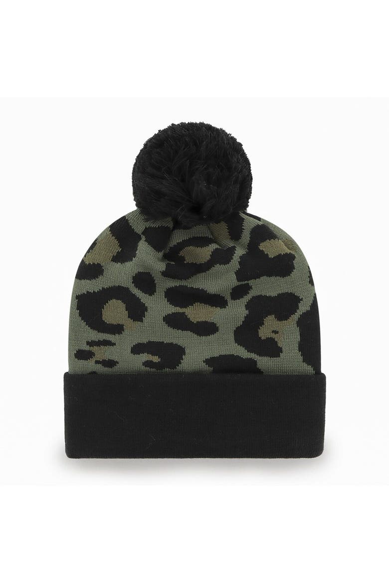 Women's '47 Green/Black Pittsburgh Steelers Bagheera Cuffed Knit Hat with Pom, Alternate, color, Green