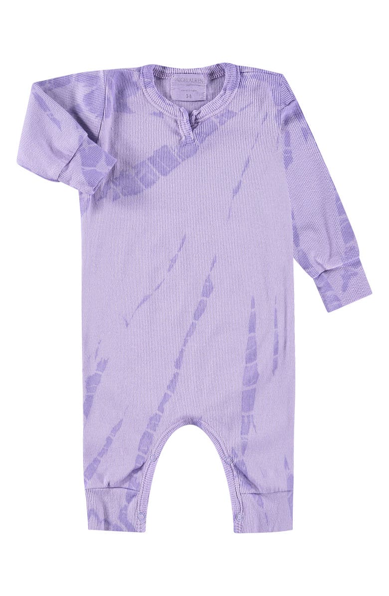 PAIGELAUREN Stretch Organic Cotton Blend Thermal Romper, Main, color, Lavender