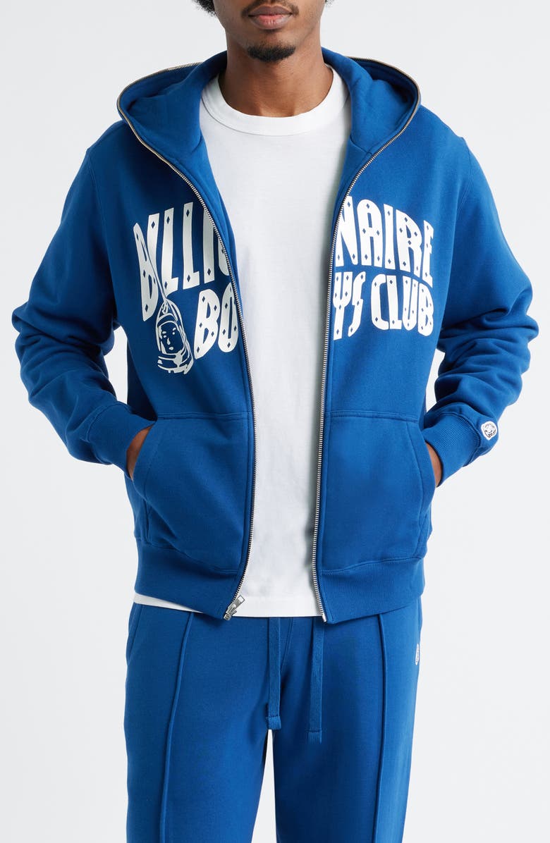 Billionaire Boys Club Curve Graphic Zip Hoodie, Main, color, Navy