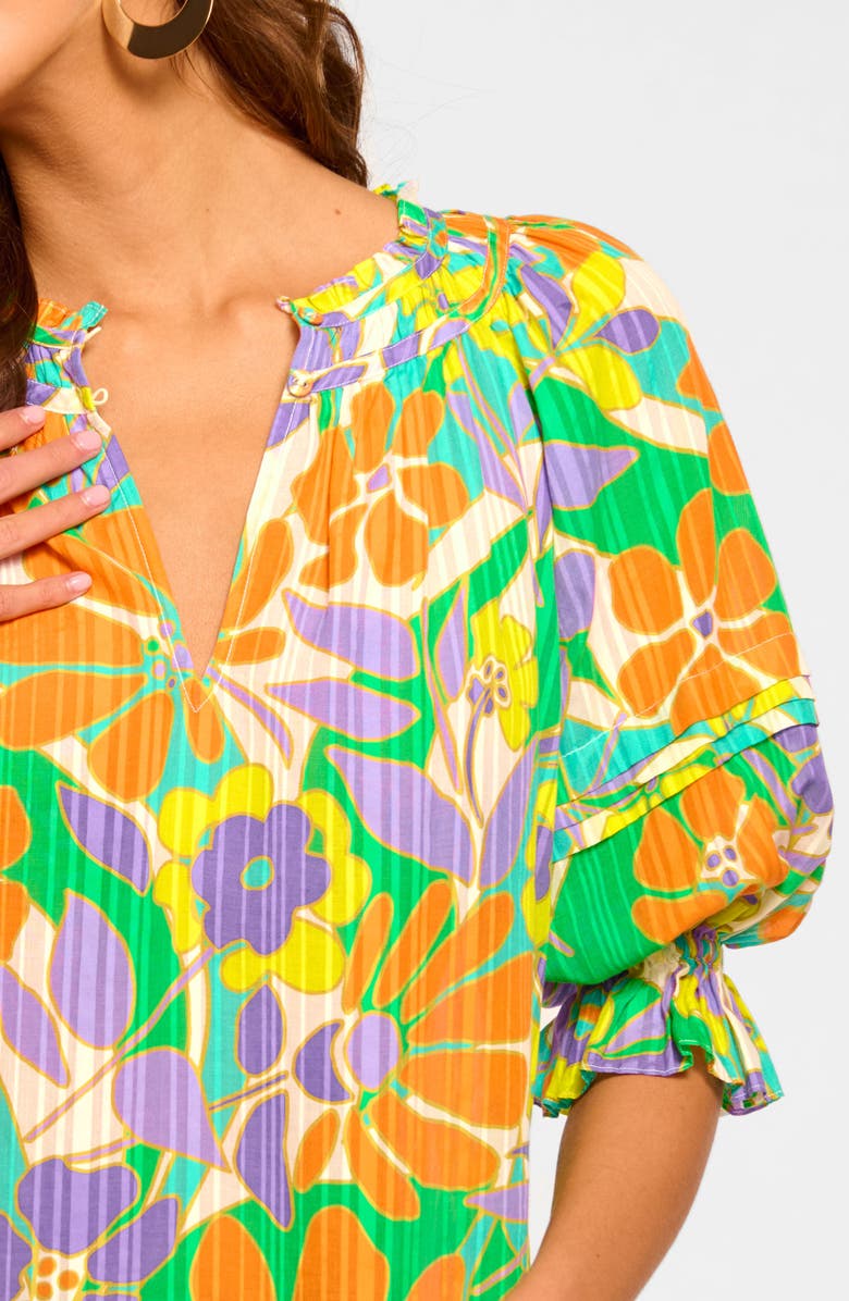 Ramy Brook Trixie Puff Sleeve Top, Alternate, color, Retro Garden