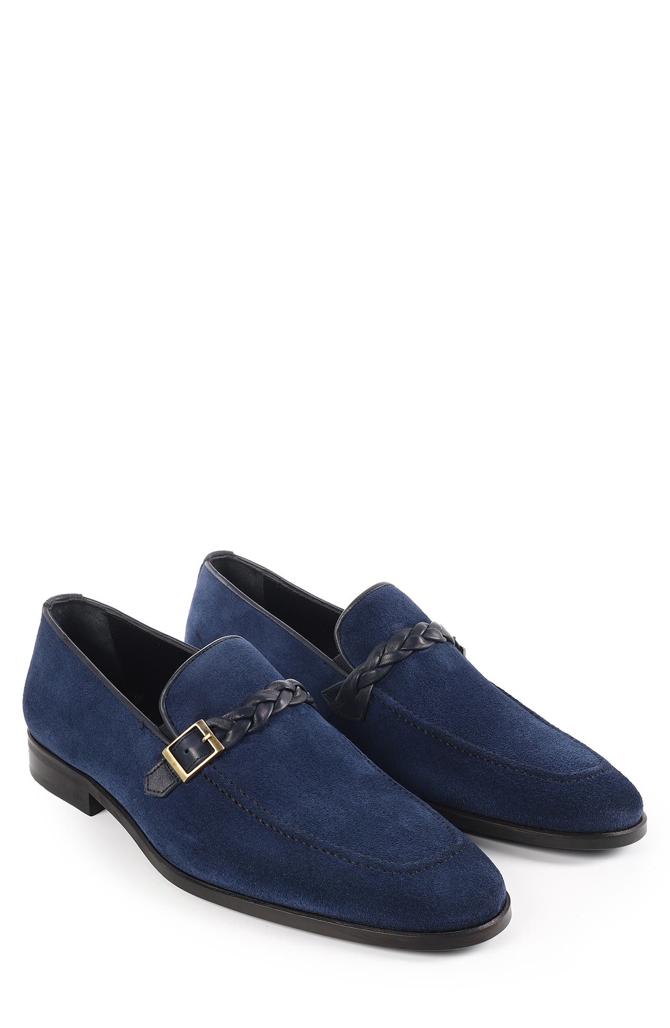 Creola Apron Toe Loafer, Alternate, color, NAVY BLUE