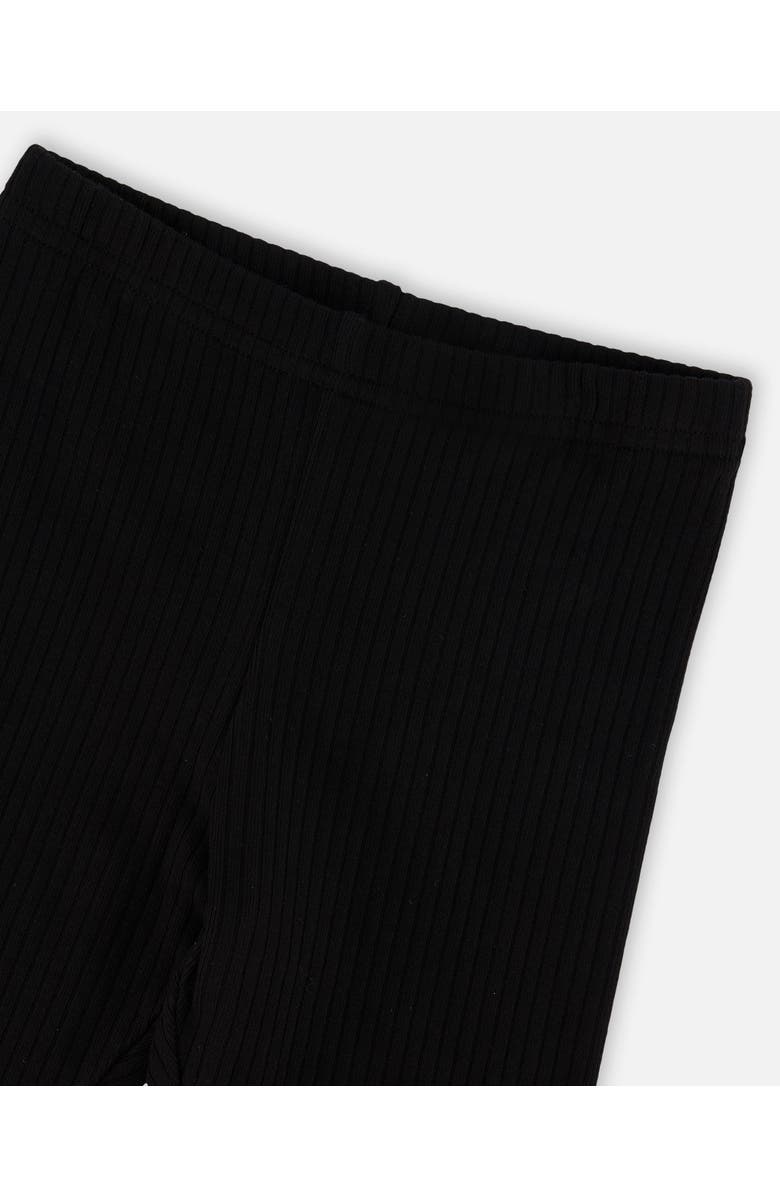 Deux par Deux Mid Length Rib Biker Leggings, Alternate, color, Black