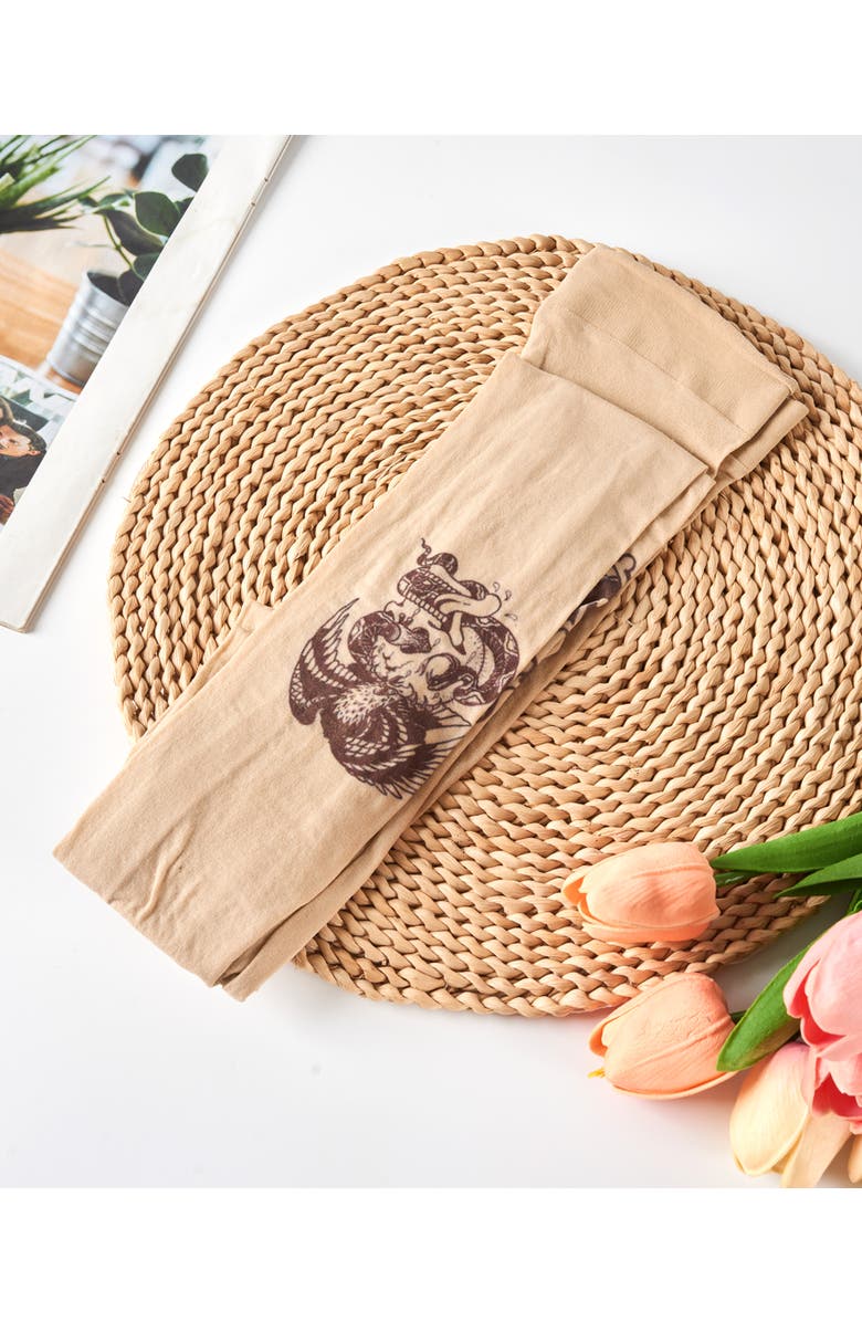 Ed Hardy Womens Skull Tattoo Tights 1-Pack, Alternate, color, Nude