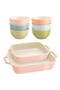 8-Piece Ceramic Macaron Bowls & Baking Dishes Set