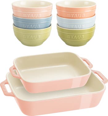 8-Piece Ceramic Macaron Bowls & Baking Dishes Set