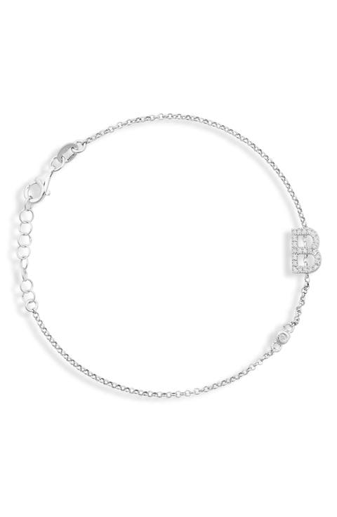 Diamond Initial Bezel Bracelet