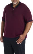 Perry Ellis Big & Tall Colorblocked Stitched Sweater Polo
