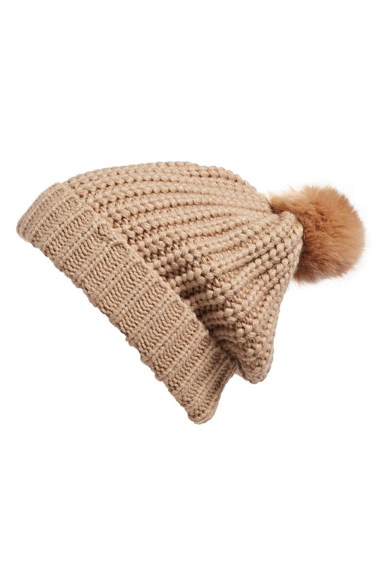 BP. Two Tone Pompom Beanie, Main, color,