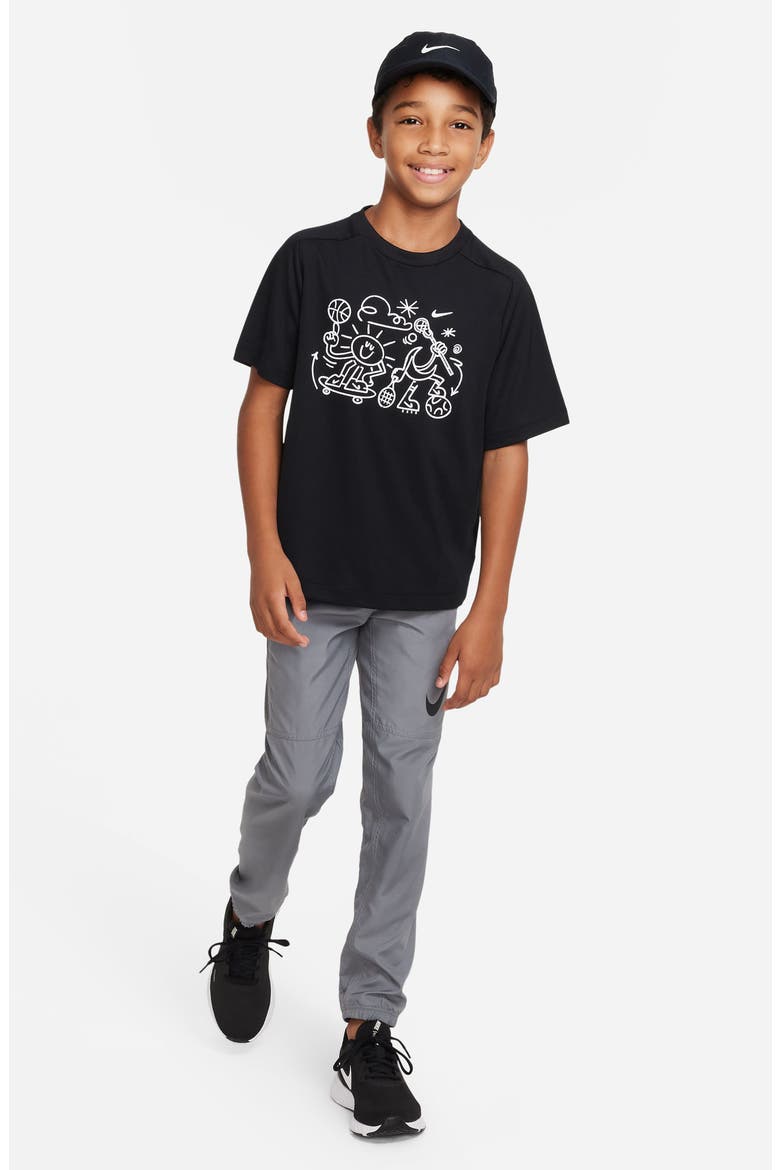 Kids' Dri-FIT Multi+ Training Tee, Alternate, color, BLACK/ WHITE