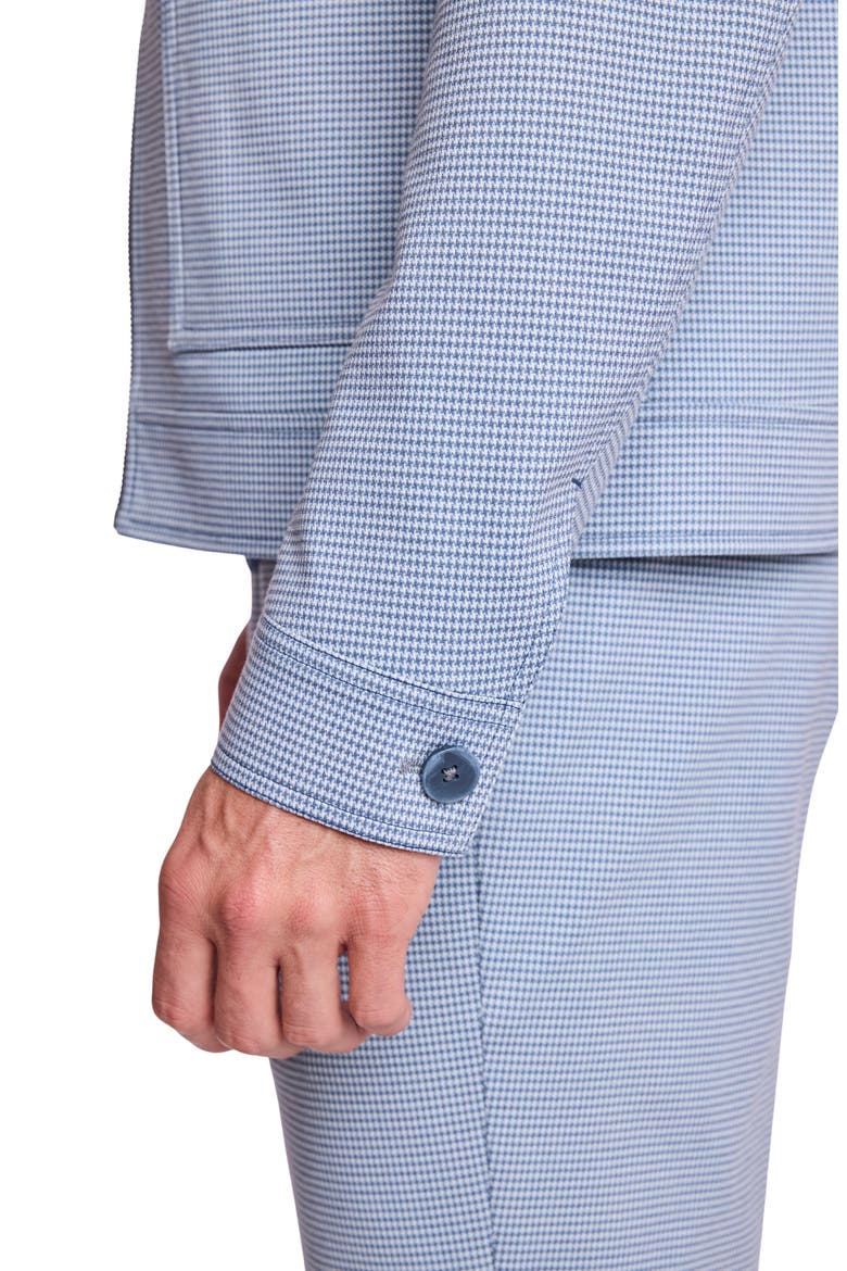 Milo Slim Fit Zip Jacket, Alternate, color, NAVY KNIT HOUNDSTOOTH